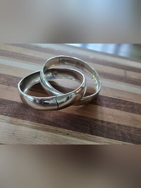 John Hardy - vintage Sterling Silver interlocking Bamboo Bangle Bracelets, 89g